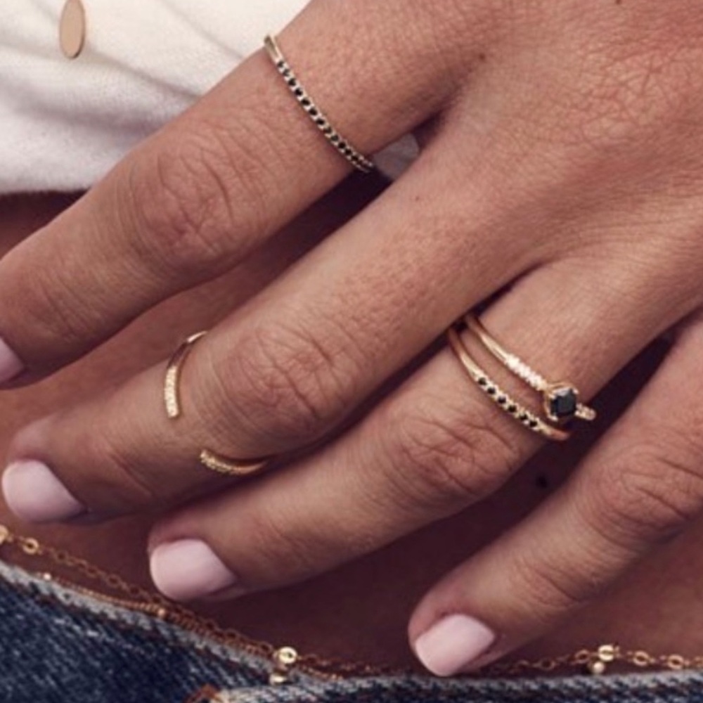 Gold Vermeil Open Pave Knuckle Ring - Picture 4 of 6